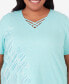 Plus Size Hyannisport Embroidered Flower T-Shirt
