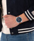 ფოტო #4 პროდუქტის Men's Jackson Saddle Leather Strap Watch 45mm