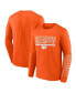 Фото #1 товара Men's Orange Clemson Tigers Big and Tall Two-Hit Graphic Long Sleeve T-shirt