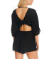 Фото #2 товара Core Solid Cut-Out Ring-Detail Tie-Back Romper, Created for Macy's