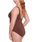 Фото #3 товара Plus Size Escape Underwire Allover-Slimming Wrap One-Piece Swimsuit