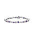 Sterling Silver Bubble Design Multi-Gemstone Bezel Set Bracelet