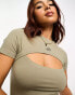 Фото #2 товара Ellesse Martinazzo cut out crop top in khaki