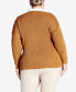 Фото #2 товара Plus Size Meadow Mews Cable Knit Cardigan Sweater