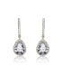 Фото #1 товара Sterling Silver White Gold Plated Cubic Zirconia Teardrop Earrings