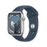 Apple Watch Series 9 45 mm Alu Silber Sport Sturmblau S/M