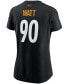 ფოტო #3 პროდუქტის Women's T.J. Watt Black Pittsburgh Steelers Name Number T-shirt