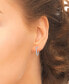ფოტო #2 პროდუქტის Lab Grown White Sapphire Small Hoop Earrings (2-7/8 ct. t.w.) in Sterling Silver, 0.79"