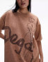 Фото #3 товара Topshop Art Museum graphic Degas oversized tee in brown