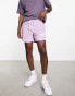 ASOS DESIGN oversized towelling shorts with embroidery in purple