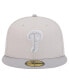 Men's Khaki Philadelphia Phillies Two-Tone Color Pack 59FIFTY Fitted Hat Khaki, Brown, 7 - фото #6