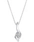 ფოტო #1 პროდუქტის Diamond Swirl Pendant Necklace in 14k White Gold (1/10 ct. t.w.)