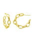 14K Gold-Plated Chain Link Hoop Earrings