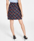 Women's Multi Plaid Zip-Back A-Line Skirt, Created for Macy's