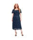 Plus Size June + Vie Square-Neck Lace Jessica Dress Синий, 26-28 - фото #1