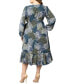 Фото #3 товара Women's Plus Size Julia Long Sleeve Wrap Dress