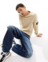 Фото #1 товара Calvin Klein Jeans badge logo waffle long sleeve t-shirt in sand