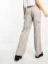 Фото #2 товара Object Tall tailored cargo trousers in grey melange