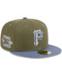 Фото #1 товара Men's Olive, Blue Pittsburgh Pirates 59FIFTY Fitted Hat