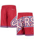 Big Boys Red Philadelphia 76Ers Hardwood Classics Throwback Big Face Mesh Shorts