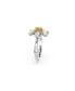 Mixed Cuts, Flower, Yellow, Rhodium Plated Idyllia Cocktail Ring