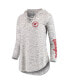Фото #3 товара Women's Gray Wisconsin Badgers Space Dye Lace-Up V-Neck Long Sleeve T-shirt