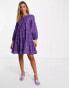 French Connection check mini dress in purple