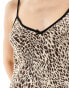 Фото #3 товара Pull&Bear contrast trim cami mini dress in leopard print