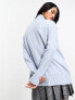 Фото #3 товара ONLY high neck ribbed longline jumper in baby blue