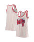 Фото #1 товара Women's White and Red Boston Red Sox Pinstripe Scoop Neck Tank Top