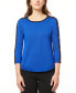 ფოტო #1 პროდუქტის Women's Button-Sleeve Crew Neck Sweater