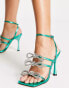 Фото #2 товара Public Desire x Paris Exclusive Artiste Amelia triple embellished bow sandals in teal