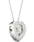 ფოტო #5 პროდუქტის Diamond Heart Halo 18" Pendant Necklace (1/4 ct. t.w.) in 10k White Gold