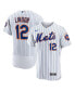 Men's Francisco Lindor White New York Mets Home Authentic Player Jersey