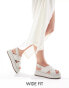 Фото #1 товара ASOS DESIGN Wide Fit Frosty chunky two-part sandals in off-white