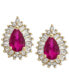 ფოტო #2 პროდუქტის Sapphire (1 ct. t.w.) & Diamond (1/3 ct. t.w.) Stud Earrings in 14k Gold (Also Available in Ruby & Emerald)