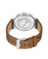 ფოტო #3 პროდუქტის Men's Quartz Pancher Brown Genuine Leather Strap Watch, 46mm