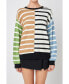 ფოტო #1 პროდუქტის Women's Striped Combo Sweater with Buttons