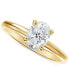 ფოტო #1 პროდუქტის Diamond Solitaire Oval-Cut Diamond Engagement Ring (1/2 ct. t.w.) in 14k Gold