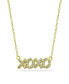 Cubic Zirconia "XOXO" Nameplate Necklace in 18k Gold Plated Sterling Silver