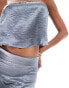 In The Style x Perrie Sian exclusive satin floaty bandeau top co-ord in blue BLAU, 38 - фото #3