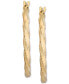 ფოტო #3 პროდუქტის Twist Style Small Hoop Earrings in 10k Gold, 1"