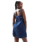 Фото #4 товара COLLUSION denim a line cami dress with contrast stitch in rinsewash