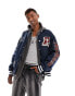 Фото #1 товара Aape By A Bathing Ape college varsity jacket in navy