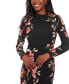 ფოტო #2 პროდუქტის Women's Draped-Neck Long-Sleeve Dress