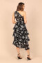 Фото #7 товара Women's Brigette One Shoulder Tiered Midi Dress
