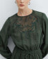 Women's Puff-Sleeved Embroidered Dress