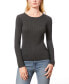 Women's Ribbed Scoop-Neck Sweater, Regular & Petites Серый, L - фото #1