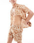 Фото #3 товара Chelsea Peers viscose beach short co-ord in tropical tile print