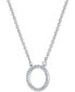 Diamond Accent Circle Pendant Necklace in Sterling Silver, 16" + 2" extender